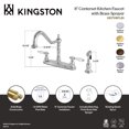 thumbnail image 7 of Kingston KB1752BPLBS Bel-Air Two-Handle 4-Hole 8" Centerset Kitchen Faucet with Brass Sprayer in Polished Brass, 7 of 7