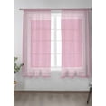 thumbnail image 2 of Pink Abstract Art Sheer Curtains 72 Inch Long 2 Panels, Vintage Linen Greek Key Geometric Light Filtering Rod Pocket Semi Sheer Curtains, Sheer Voile Drapes for Living Room Bedroom, 52"x72", 2 of 5