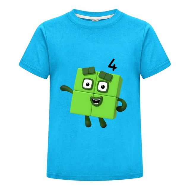 Colorful Numberblocks Tee for Boys Girls Toddler Preschool Learning Cartoon Shirt Educational Math Outfit Short Sleeve Birthday Gift Summer Kids Character Top