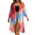 thumbnail image 2 of KIHOUT Women's Plus Size Ombre Beach Cover Up | Open Front Kimono Cardigan with Irregular Hem for Swimwear & Casual Summer Outings`, 2 of 6