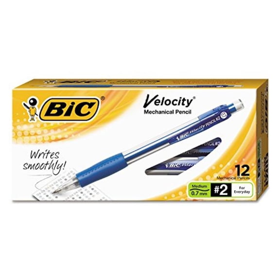 BIC MV711BK - Velocity Mechanical Pencil, HB #2, 0.70 mm, Blue Barrel, Refillable-BICMV711BK