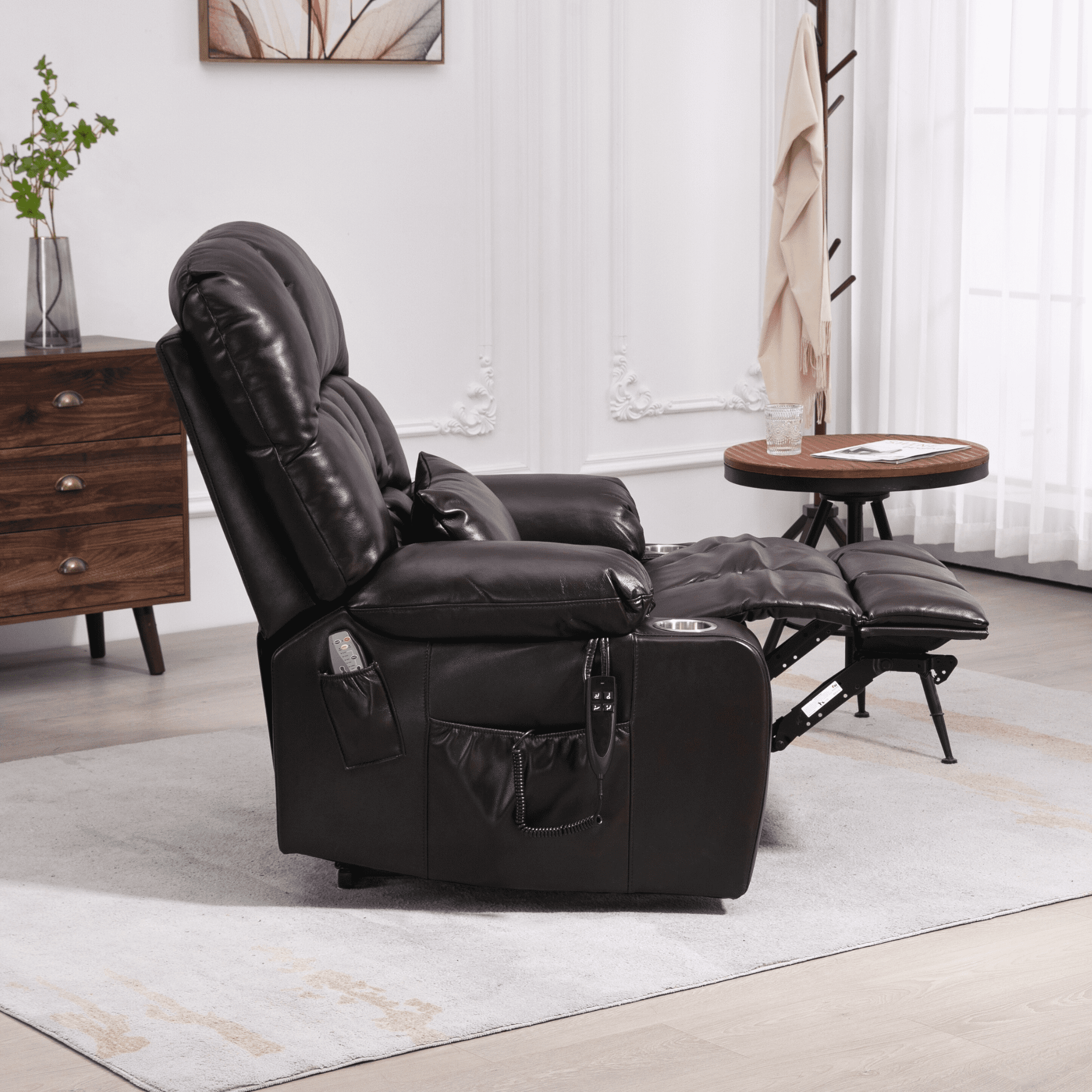 JUUXO Oversized Lay Flat Lift Recliner Chair with Cup Holders, Extra Large Power Lift Chair for Elderly with Heat & Massage, Big Tall 400 lbs