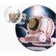 thumbnail image 2 of Altavoz Bluetooth inalámbrico con diseño de gato espacial de dibujos animados, estéreo de alta fidelidad, manos libres, luz nocturna de 7 colores (rosa), 2 of 4