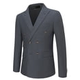 thumbnail image 6 of Cloudstyle Men's Slim Fit Double-Breasted Suit Set - 5-Pocket Jacket + 4-Pocket Trousers for Business Casual | Colorfast Office Wear, 6 of 15