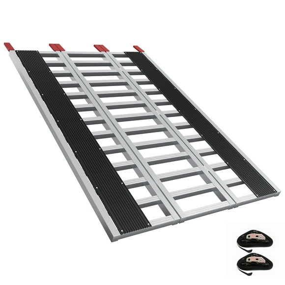 BeesClover Snowmobile Loading Ramp, Aluminum Tri-Fold Ramps, 1800 LBS Capacity with Ski Wide Guides for Motorcycle, ATV, UTV, and More