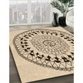 thumbnail image 2 of Ahgly Company Indoor Round Patterned Dark Gold Brown Area Rugs, 5' Round, 2 of 6