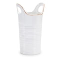 thumbnail image 2 of Melrose Ceramic Bucket Vase with Handles - 11.5" - White - Set of 2, 2 of 2