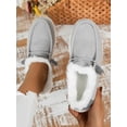 thumbnail image 6 of SIMANLAN Slip On Sneakers for Women Ladies Shoes Wide Width Winter Warm Canvas Boat Loafers with Plush Lined Gray (plush lined) 9, 6 of 7