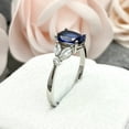 thumbnail image 3 of Blue Sapphire Oval cut gemstone engagement ring 925 sterling silver ring, 3 of 5