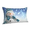 thumbnail image 2 of Disketp Pillow Covers Christmas Snowman In The Snow Pattern Throw Pillow Case Cushion Covers,Cushion For Bedroom,Couch,Home-16"X24", 2 of 9