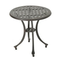 GDF Studio Prostaff Outdoor Cast Aluminum Round Side Table, Bronze
