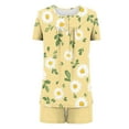 thumbnail image 5 of Simua Two Piece Summer Cooling Pajamas for Women, Women's Cute Printed Button Round Neck Short Sleeve Shirts with Shorts Loose Nightwear Pjs Set, Size S-XXXL, 5 of 6