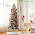 thumbnail image 3 of Gymax 7.5 ft Pre-lit Snow Flocked Artificial Christmas Tree w/ Multi-Color LED Lights, 3 of 10
