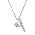 thumbnail image 1 of Delight Jewelry Silvertone Little Bird Initial - P - Silvertone Balance Bar Charm Necklace, 23", 1 of 4