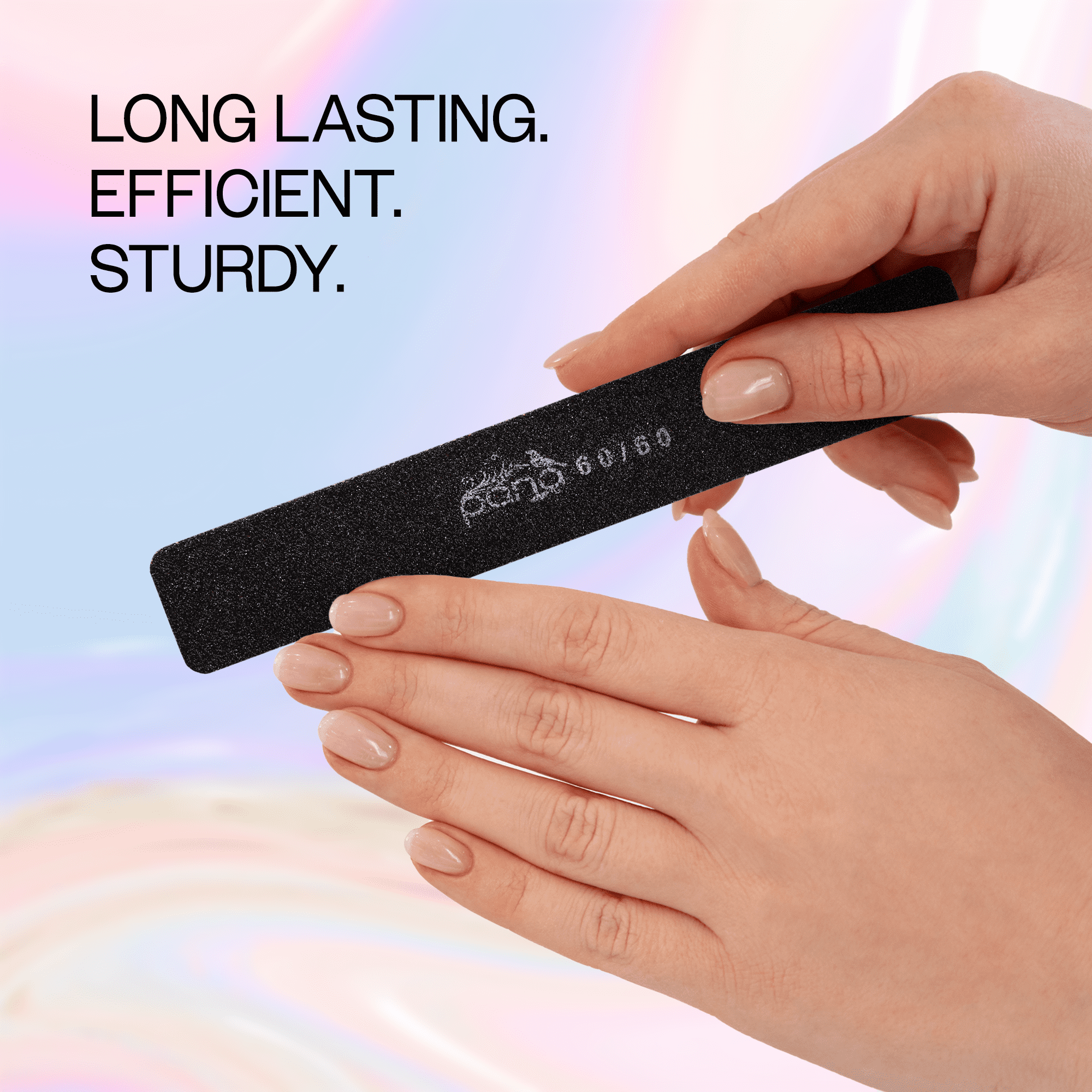 50pcs - PANA Jumbo Double-Sided Emery Nail File for Manicure, Pedicure, Natural, and Acrylic Nails - Black (Grit 60/60)