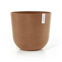 Ecopots Oslo Durable Modern Round Indoor/Outdoor Recycled-Based Composite Flower Pot Planter, Terracotta Color, 17.75"
