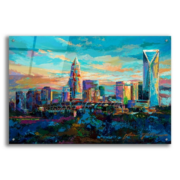 Epic Art 'The Queen City Charlotte North Carolina' by Jace D McTier, Acrylic Glass Wall Art, 36"x24"