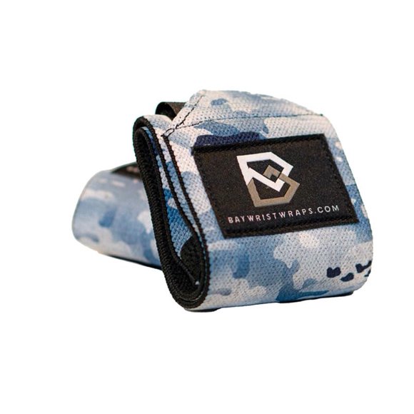 Bay Muñequeras para levantamiento de pesas, muñequera de entrenamiento, ajustable, talla única, cómodas muñequeras para levantamiento de pesas con correas para el pulgar en camuflaje ártico, muñequera