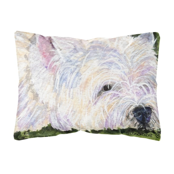Carolines Treasures SS8831PW1216 Westie Indoor & Outdoor Decorative Fabric Pillow - 12 x 16 in.