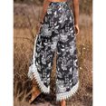 thumbnail image 3 of Pantalones estampados con ribetes de encaje,Pantalones estampados con dobladillo dividido Pantalones sueltos estampados con dobladillo dividido Pantalones casuales estampados con dobladillo dividido Impulsado por el rendimiento, 3 of 6