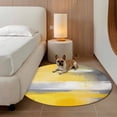 thumbnail image 2 of Gray Yellow Gradient Round Area&nbsp;Rug 7ft Watercolor Retro Non-Slip&nbsp;Washable Circle Rugs Soft Felt Indoor Floor Mat for Bedroom Kitchen Living Room Bathroom, 2 of 9