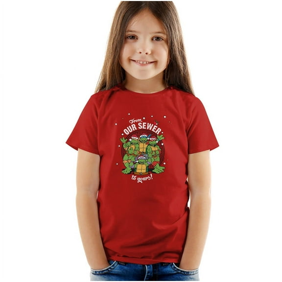 Teenage Mutant Ninja Turtles Merry Christmas From Our Sewer Kids T Shirt for Youth Toddler Boys and Girls