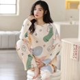 thumbnail image 3 of Pijamas de manga larga para mujer, conjunto de ropa de casa informal de gran tamaño, sección delgada, otoño e invierno, primavera y otoño, nuevo, 3 of 4