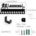thumbnail image 2 of Running Medal Holder Medal Hanger Display Rack Sports Metal Hanging Awards Iron Small Mount Decor Awards With 14 Hooks for Wall Home Badge Race Runner Marathon Medalist Black 11.4 x 5.1Inch, 2 of 7