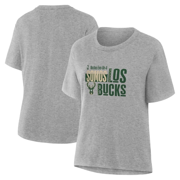 Women's Gray Milwaukee Bucks Noches Training T-Shirt