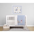 thumbnail image 1 of BabyFad Éléphant Diamant Bleu Ensemble de Literie de Bassinette pour Bébé 3 Pcs – 100 % Coton – Ensemble de Chambre de Bébé Garçon Fille Doux et Respirant Neutre – Comprend Couverture, Drap-Housse et Jupe de Bassinette – Adorable Motif Éléphant, 1 of 5