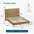 thumbnail image 2 of Linsy Home Wood Full Bed Frame With Ergonomic Headboard & Storage Shelf, No Box Spring Needed, Brown, 2 of 7