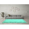 thumbnail image 3 of Ahgly Company Machine Washable Indoor Rectangle Solid Turquoise Blue Modern Area Rugs, 6' x 9', 3 of 4