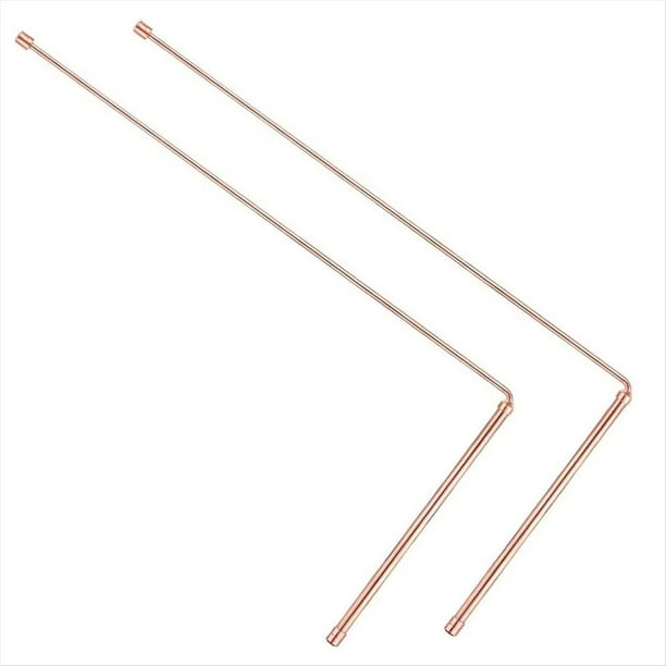2 Varillas de Sonda de Cobre Al 99,9%, Detector de Metales, Varillas de Radiestesia para Encontrar Tesoros de Agua, y Objetos Perdidos.