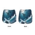 thumbnail image 5 of Picia Ice Blue Ocean Cute Dolphin A Pattern Women's 2 in 1 Athletic Running Shorts High Waisted Workout Casual Gym Sweat Shorts with Comfy Liner Zipper Pockets-Medium, 5 of 9