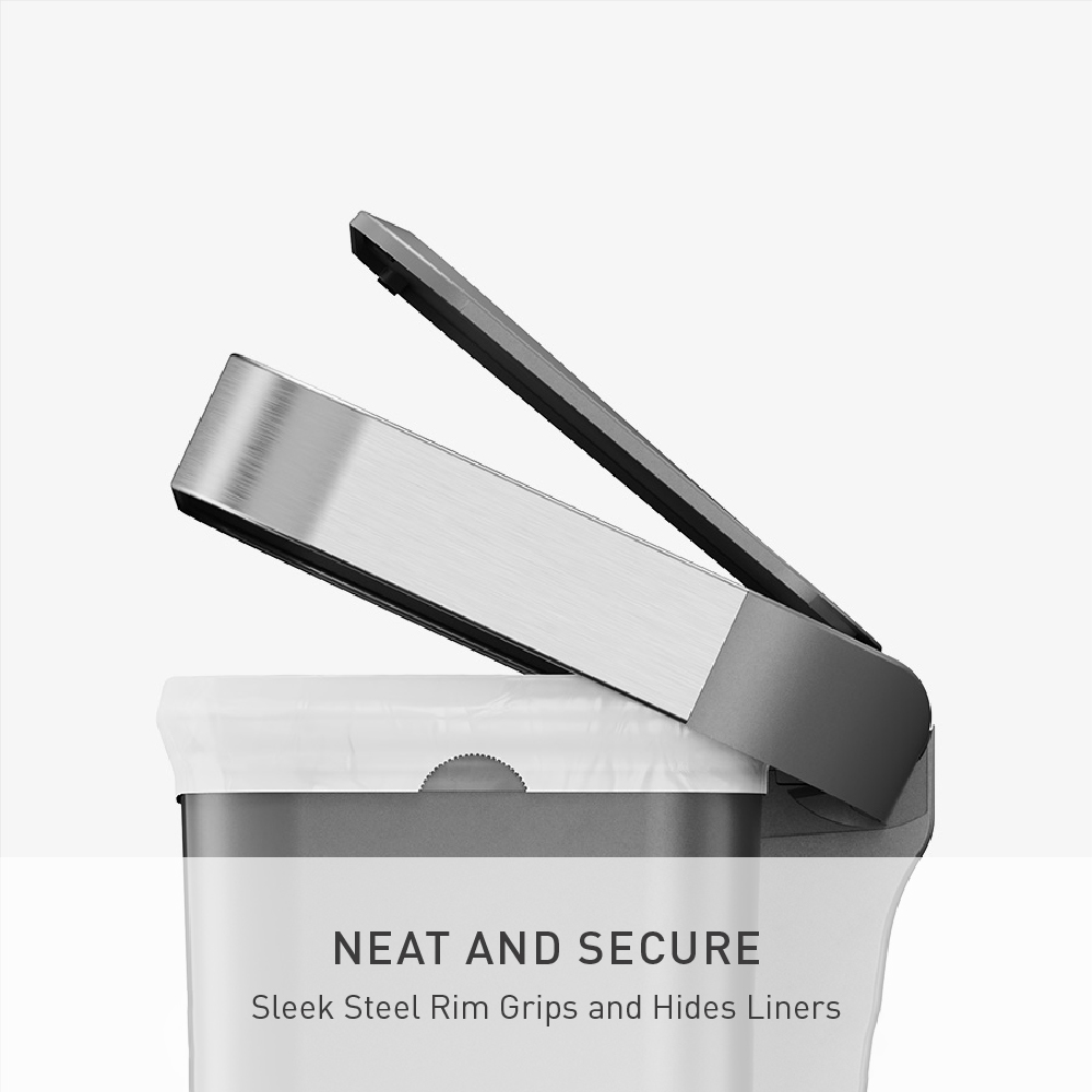 simplehuman 12-Gallon Step Trash Can, Grey photo 4
