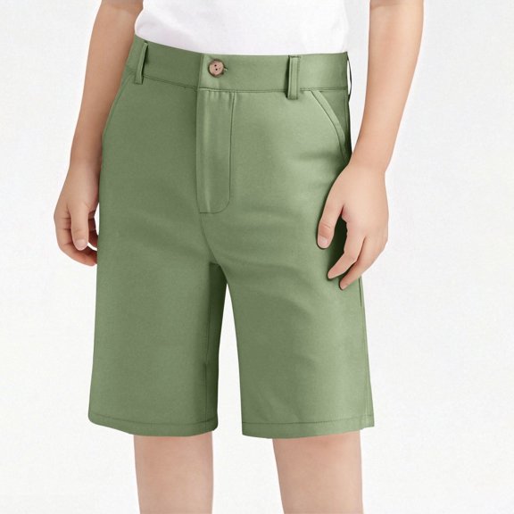 Juslio Shorts for Girls Breathable Loose Jumpsuits with Pockets Casual Elastic Waist Shorts Sizes 5-6