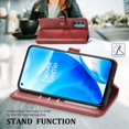 thumbnail image 4 of Dteck Case for OnePlus Nord N200 5G,Magnetic Retro Leather Card Holder Wallet Flip Case Kickstand Shockproof Protective Phone Cover,Red, 4 of 5