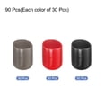 thumbnail image 3 of 90Pcs Rubber End Caps 16mm(5/8") ID Vinyl Round Tube Bolt Cap Cover Screw Thread Protector,Black Red Brown, 3 of 5