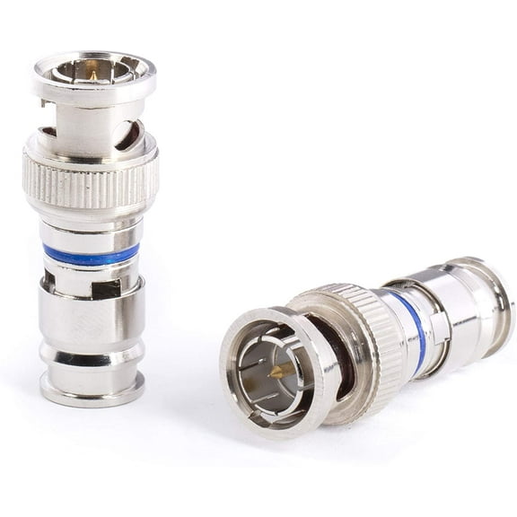 THE CIMPLE CO - BNC Compression Connector - for RG59 Coaxial Cable - Male, SDI, CCTV - 10 Pack