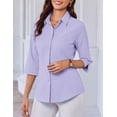 thumbnail image 4 of Zeagoo Women Work Shirts Button Down Three Quarter Sleeve Short Sleeve Office Blouses for Women, 4 of 7