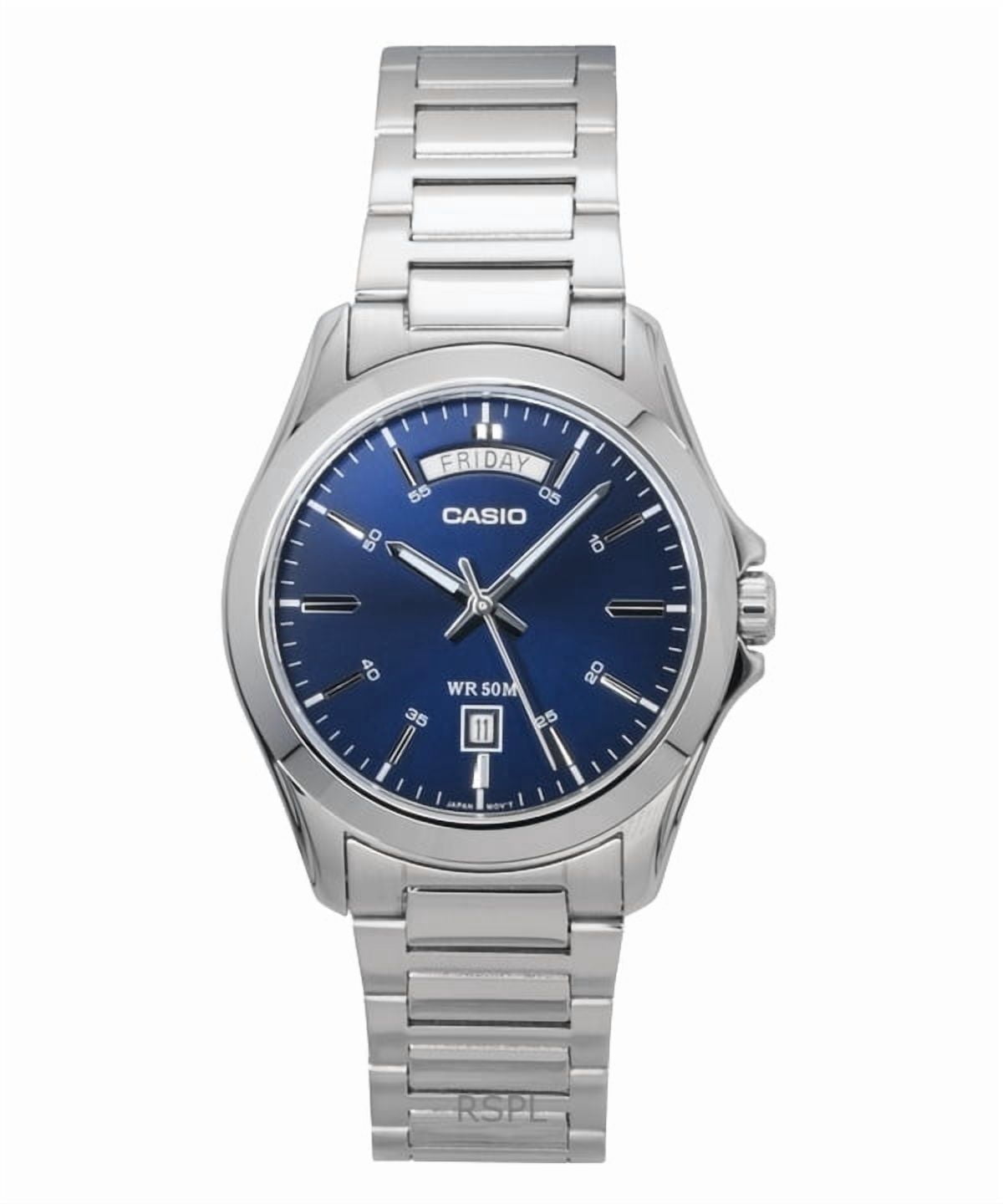 Casio Men's Analog Moon Phase Silver Dial Quartz Watch MTP-M305D