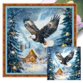 thumbnail image 1 of Hilo Algodón Ecológico Bordado Punto Cruz Águila Invierno Impreso 11CT 40x40cm, 1 of 9