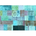 thumbnail image 1 of Ahgly Company Indoor Rectangle Patchwork Light Blue Transitional Area Rugs, 2' x 4', 1 of 4