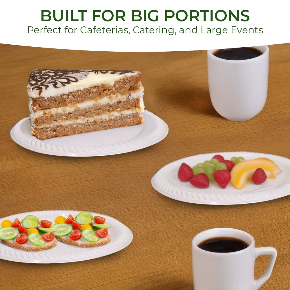 Betta 6-Inch Disposable Plastic Dessert Plates, White, 800 Count, Bulk Case, Microwave Safe (8 Pack Per Box x100)