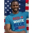 thumbnail image 2 of Red White Blue 4Th T-Shirt Men -Image by Shutterstock, Male 3X-Large, 2 of 4