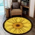 thumbnail image 3 of Fractal Art Round Area Rug, colorful digital pattern circle carpet for office, dorm or lounge, soft washable non-slip floor mat, futuristic modern décor, 3 of 6