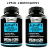 AlphaFX Testosterone Booster Estrogen Blocker Supplement for Men with Tribulus Terrestris, Increased Energy, Stamina, Strength - 180 Capsules (2-Pack)