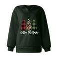 thumbnail image 3 of Babysbule Womens Fall Christmas Deals Sweatshirts Casual Winter Graphic Printed Pullover Long Sleeve Quarter Zip Hoodie, 3 of 5
