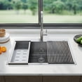 thumbnail image 1 of EDTara Handmade 1.35mm Thick 304 Stainless Steel Kitchen Sink, Drop-In Brushed Finish With Bamboo Board, Dish Rack, Drainer, and Mat, 1 of 7
