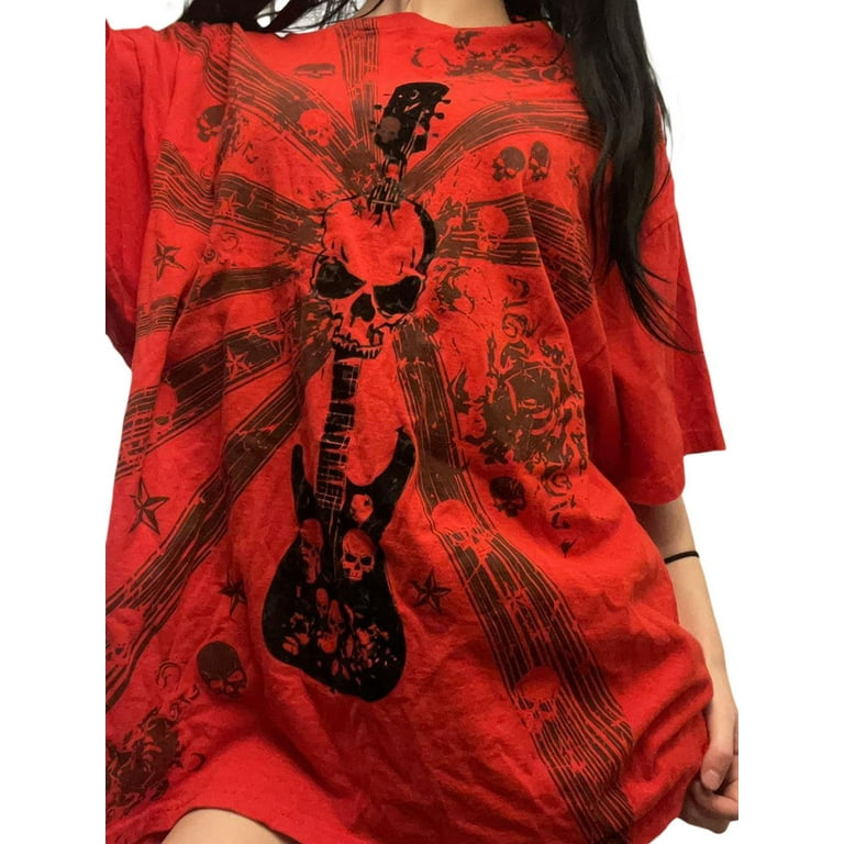 DRESS HIPPYFACE TWO SKULL LS SHIRT RED